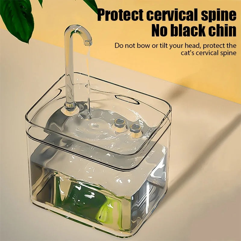 Cat Water Dispenser Auto Filter Transparent Cat Drinker USB Electric Mute Recirculate Filtering Drinker for Cats Water Fountain